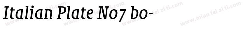 Italian Plate No7 bo字体转换